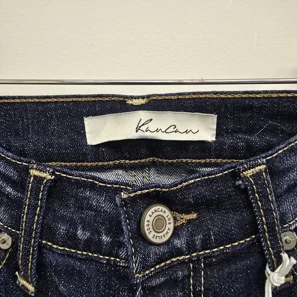 NEW Kancan Jeans Womens Sz 27 Cuffed Mid Rise Skinny Stretch Blue KC7105D NWT - Picture 5 of 12